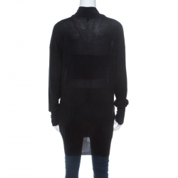 Pre Owned Gucci Black Cashmere and Silk Double Breasted Cardigan M 