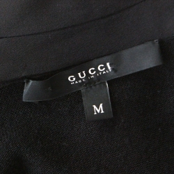 Pre Owned Gucci Black Cashmere and Silk Double Breasted Cardigan M 