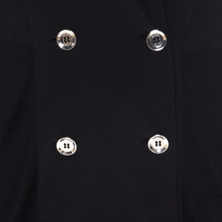 Pre Owned Gucci Black Cashmere and Silk Double Breasted Cardigan M 