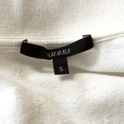 Pre Owned Gucci White Cotton Striped Bomber Jacket S