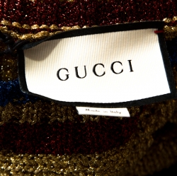 Gucci Gold Tinsel Web Stripe Detail Pullover S