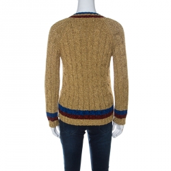 Gucci Gold Tinsel Web Stripe Detail Pullover S
