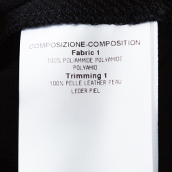 Pre Owned بنطلون غوتشي جلد سترتش أسود S 