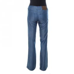 Pre Owned Gucci Blue Medium Wash Denim 70s Flared Jeans S