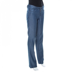 Pre Owned Gucci Blue Medium Wash Denim 70s Flared Jeans S