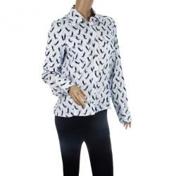 Pre Owned Gucci Boot Print Button Up Shirt L