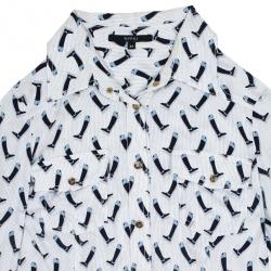 Pre Owned Gucci Boot Print Button Up Shirt L