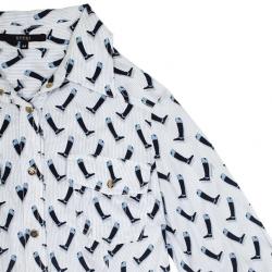 Pre Owned Gucci Boot Print Button Up Shirt L