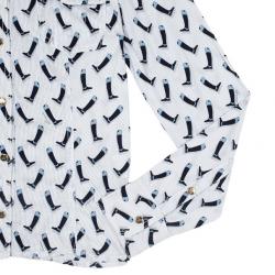 Pre Owned Gucci Boot Print Button Up Shirt L