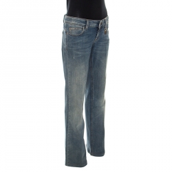 Gucci Blue Medium Wash Denim 70s Flared Jeans M