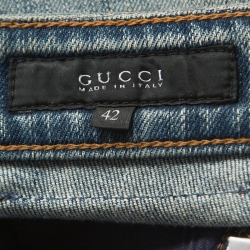 Gucci Blue Medium Wash Denim 70s Flared Jeans M