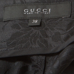 Gucci Black Embossed Silk Top and Trouser Set S