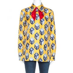 Gucci - Women’s Silk Crêpe de Chine Shirt - (Yellow)