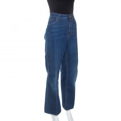 Pre Owned Gucci Blue Medium Wash Denim Flared Jeans XL