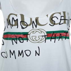 Gucci White Logo Print Cotton Coco Capitán Tank Top M