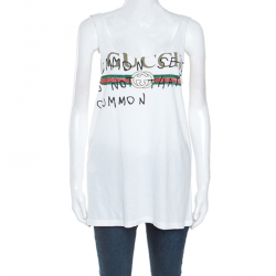 Gucci White Logo Print Cotton Coco Capitán Tank Top M