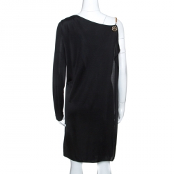 Gucci Black Knit Chain Detail Asymmetric Short Dress M
