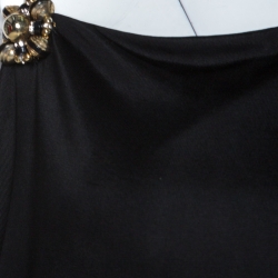 Gucci Black Knit Chain Detail Asymmetric Short Dress M