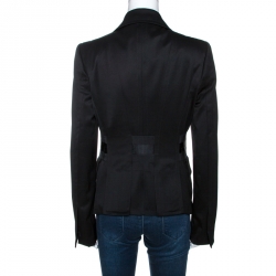 Pre Owned Gucci Black Stretch Wool Tailored Blazer M