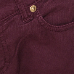 Pre Owned Gucci Burgundy Stretch Denim New Leggings S
