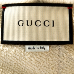 Gucci Cream Appliqued Cotton Blind For Love Oversized Hoodie M