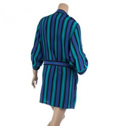 Pre Owned Gucci Striped Satin Belted Dress S