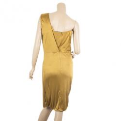مملوكة مسبقًا Gucci Gold Side Draped Dress M