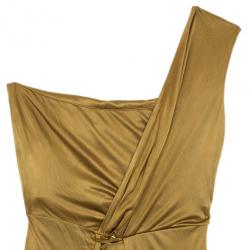 مملوكة مسبقًا Gucci Gold Side Draped Dress M