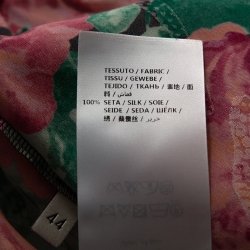 Pre Owned Gucci Multicolor Floral Printed Silk Pleated Hem Trousers M