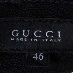 Pre Owned Gucci Black Denim Gold Chain Detail 70's Jeans L