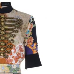 مملوكة مسبقًا Gucci Military Detail Floral Print Dress M