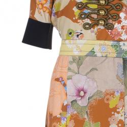 مملوكة مسبقًا Gucci Military Detail Floral Print Dress M
