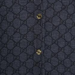 مملوكة مسبقًا Gucci Grey Monogram Button Down Cardigan S