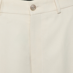 Pre Owned Gucci Beige Crepe Web Strip Detail Culottes M