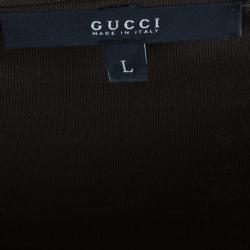 Pre Owned بلوزة غوتشي سترتش ورقبة كروس L