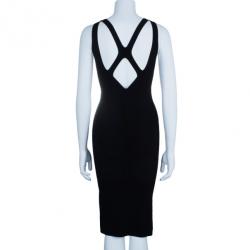 Pre Owned فستان غوتشي مفصل للجسم مزين بالبامبو S