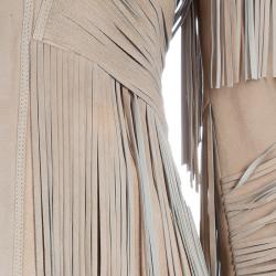 مملوكة مسبقًا Gucci Beige Fringed Suede Jacket S