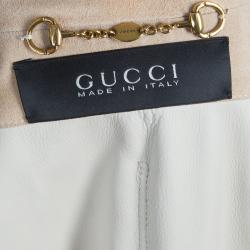مملوكة مسبقًا Gucci Beige Fringed Suede Jacket S