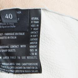 مملوكة مسبقًا Gucci Beige Fringed Suede Jacket S