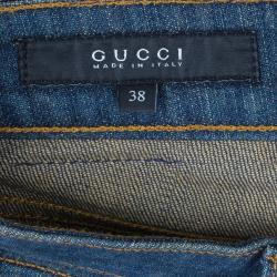 Pre Owned Gucci Dark Wash Relaxed Skinny Jeans S
