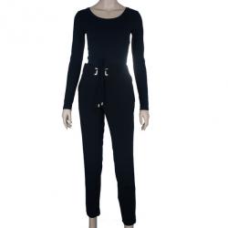 Pre Owned Gucci Black Tapered Drawstring Trousers S