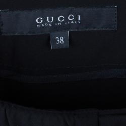 Pre Owned Gucci Black Tapered Drawstring Trousers S