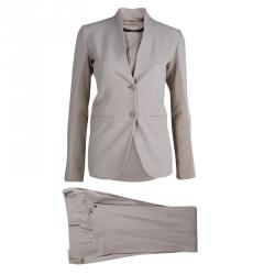 Pre Owned Gucci Beige Wool Pant Suit S