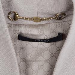 Pre Owned Gucci Beige Wool Pant Suit S