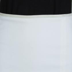 Pre Owned Gucci White Leather Piping Detail Pencil Skirt S