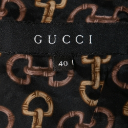 Pre Owned Gucci Black Cotton Pocket Detail Zip Front Jacket S