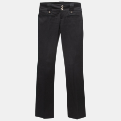 Gucci Black Cotton Star Detail Trousers S