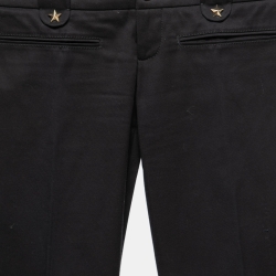 Gucci Black Cotton Star Detail Trousers S