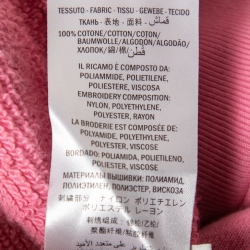 Gucci Pink Cotton Embroidered Oversized Hoodie XS