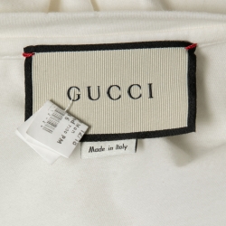 Gucci White Logo Printed Cotton Short Sleeve Oversized T-Shirt XS